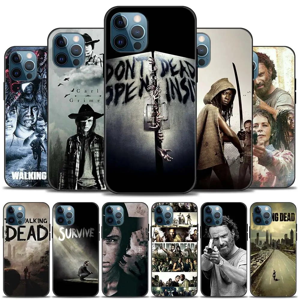 

The Walking Dead Phone Case for iPhone 12 Pro 12 Mini 11 Pro Max XR XS MAX 7 8 Plus Silicone Black Cover Coque Bumper Matte