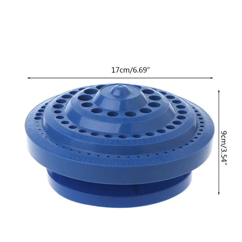 

Drill Bit Storage Case Stand Round Shape Hard Plastic Organizer 100Pcs Hole Tool B95A