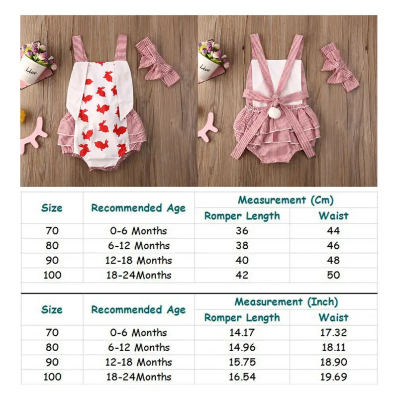 

2020 Easter Rabbit Romper Newborn Infant Baby Boys Girls Easter Bunny Sleeveless Romper Backless Playsuit Jumpsuit Outfits Sets