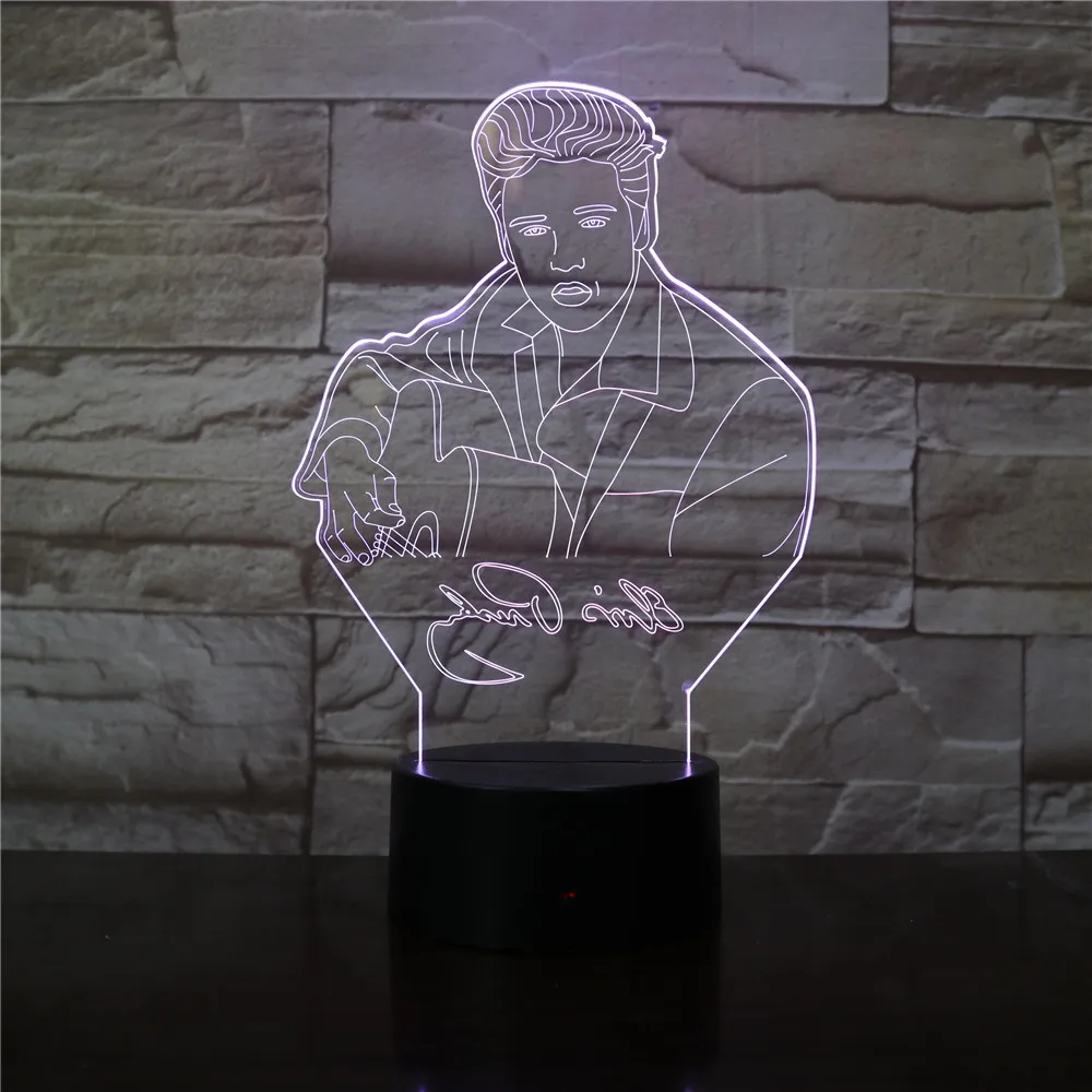 

Elvis Aaron Presley Desk Lamp The King of Rock and Roll Led Night Light Music Atmosphere Usb Touch Sensor Birthday Gift Dropship