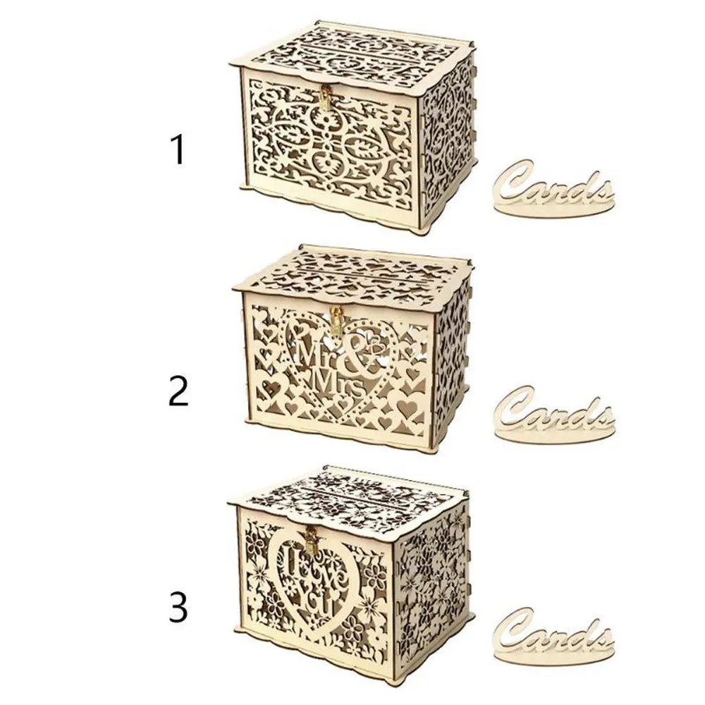 Натуральная DIY Подарочная денежная коробка с замком красивые украшения поставки