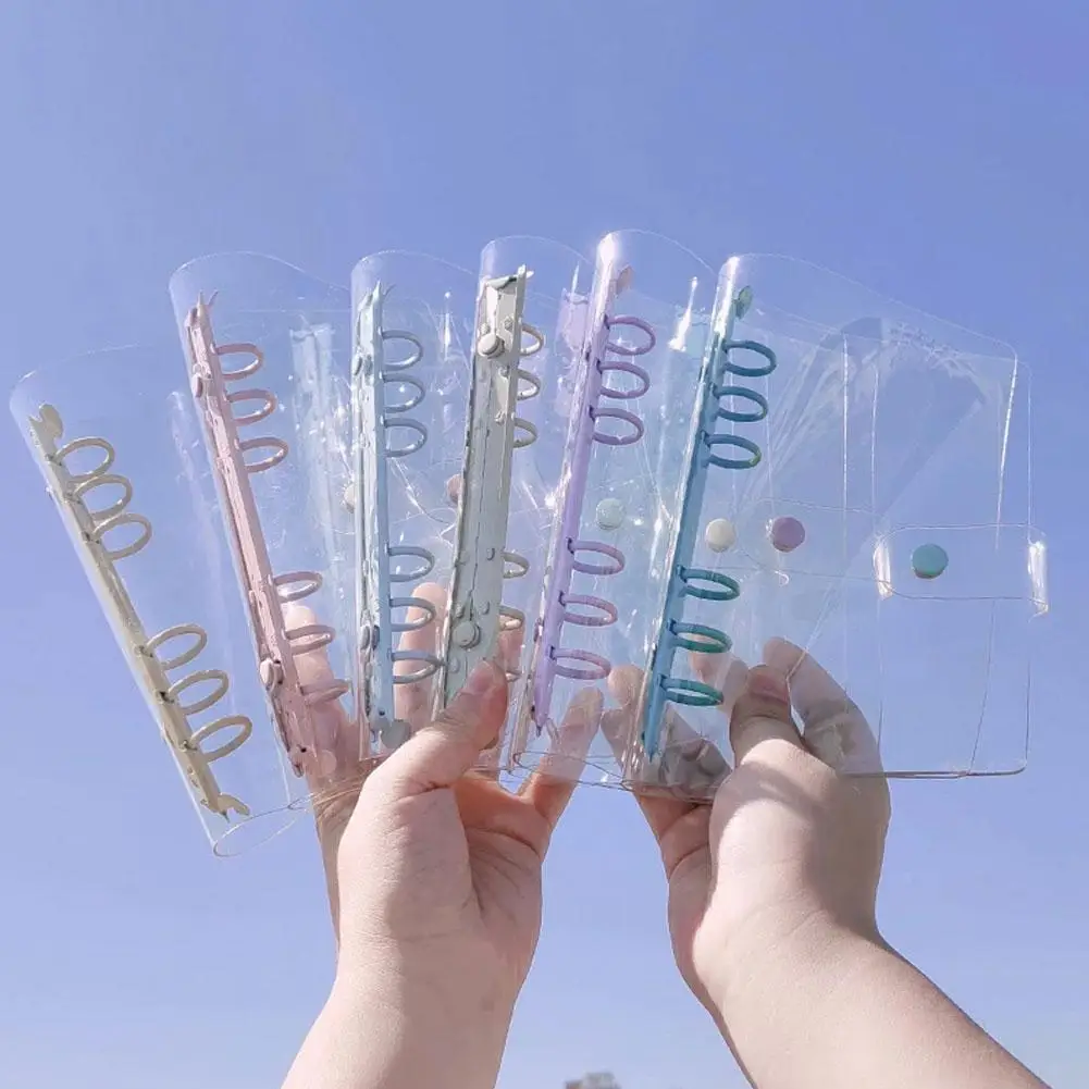 

1Pcs A6/A5 Pink Blue Purple Binder Notebook Cover & Diary School Organizer 2021 Agenda Cover Planner Loose Photo Leaf Stati N6O6