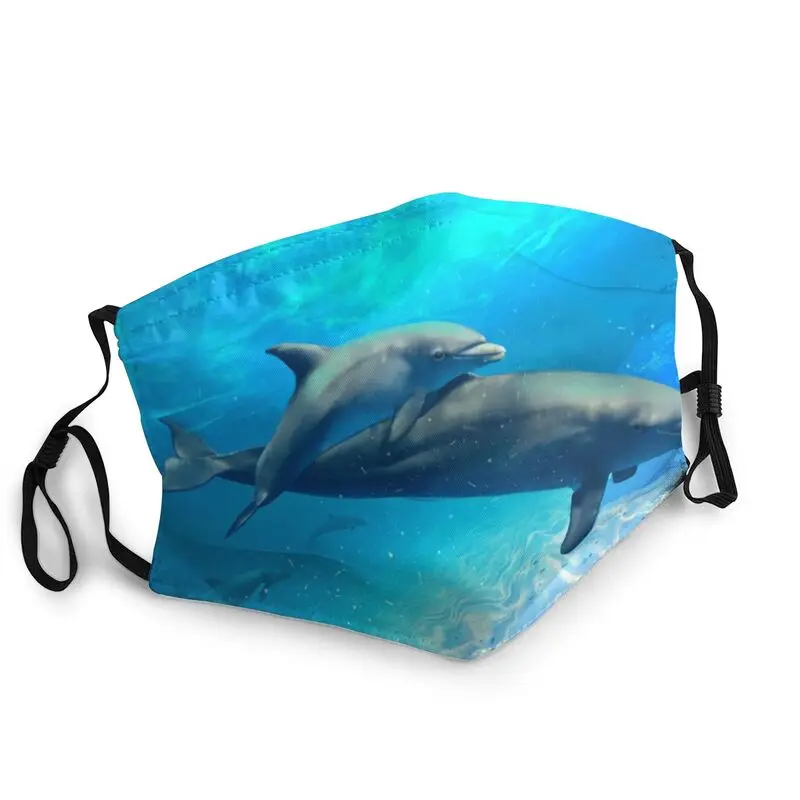 

Семейная уличная моющаяся маска для лица Dolphin, мужская Милая маска для защиты от пыли и тумана с дельфином, защитная маска, респиратор, маска