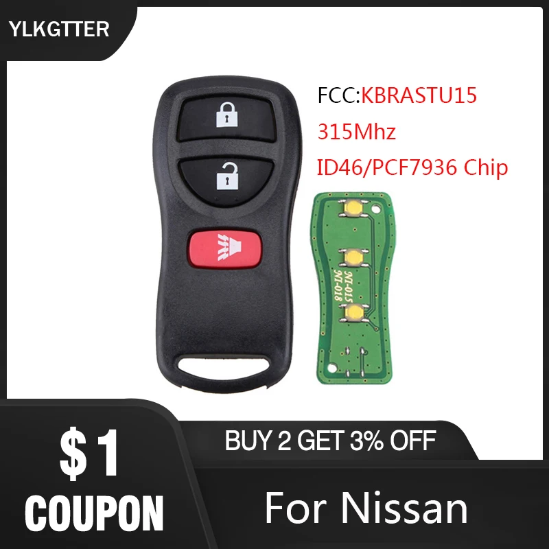 YLKGTTER 315 МГц дистанционный ключ для Nissan Xterra Versa 2005 2014 KBRASTU15 автомобильные ключи чип