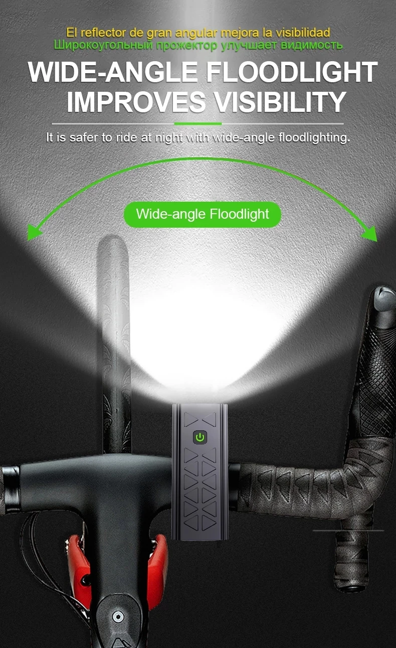 Светильник фонарь 10000-1200 мА/ч яркий светодиодный велосипедный с зарядкой от USB