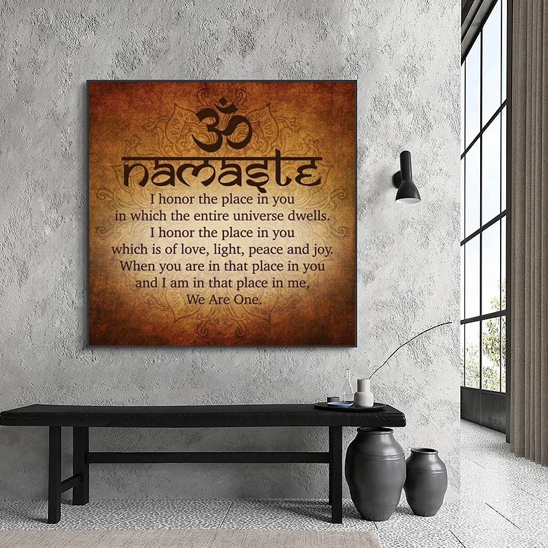 

Culturenik Namaste Buddhist Inspirational Motivational Spiritual Quote Posters and Prints Wall Art Canvas Painting Home Decor