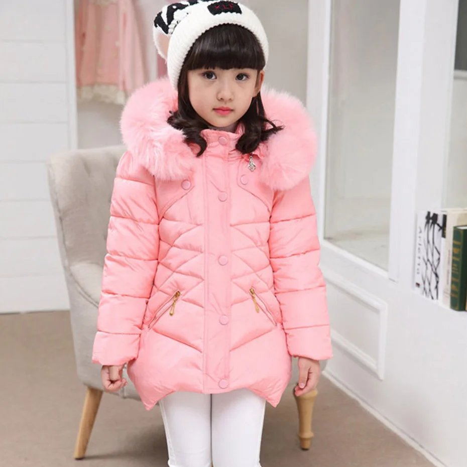 Детское пальто верхняя одежда зимняя меховая толстовка куртка для девочек