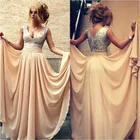 Angelsbridep Длинные вечерние платья с V-образным вырезом Abiti Da Cerimonia блестящие вечерние платья с блестками вечерние платья для свадьбы вечеринки выпускного вечера