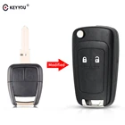 Модифицированный откидной Чехол KEYYOU для автомобильного ключа без рисунка для Chevrolet Aveo, чехол с 2 кнопками для дистанционного управления, брелок для стайлинга автомобиля с правым лезвием