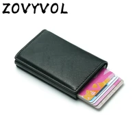 zovyzol rfid smart wallet credit card holder metal thin slim men wallets pass secret pop up minimalist wallet small black purse