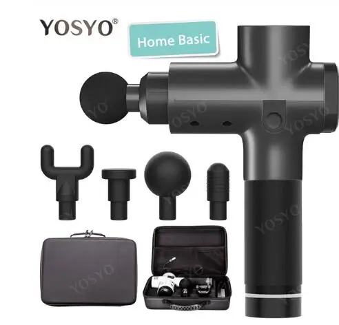 Home Basic Black EMS массажный пистолет перезаряжаемый стимулятор мышц глубокая ткань Профессиональный массажер пистолет Расслабление тела похудение облегчение боли - Цвет: Home Basic Black