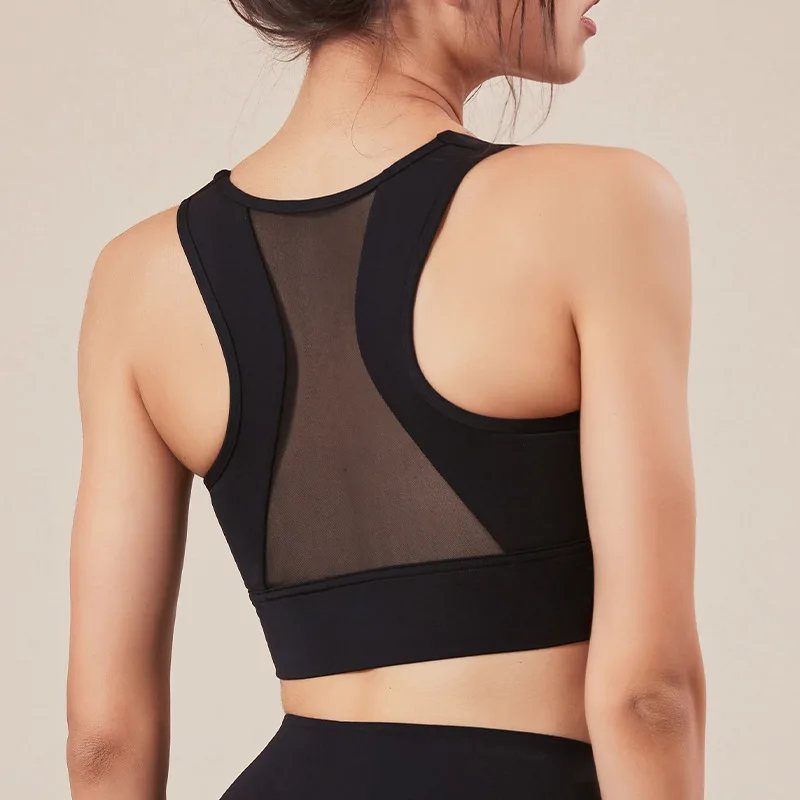 

Antibom Yoga Female Bra Sexy Push Up Sport Women's Padded Cropped Top Shockproof Running Gym Plus Size Underwear Breathable Mesh