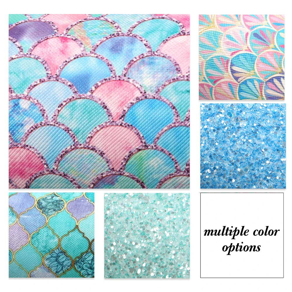 5 шт./лот 20*34 см рождественские чешуи с блестками печатные листы из искусственной