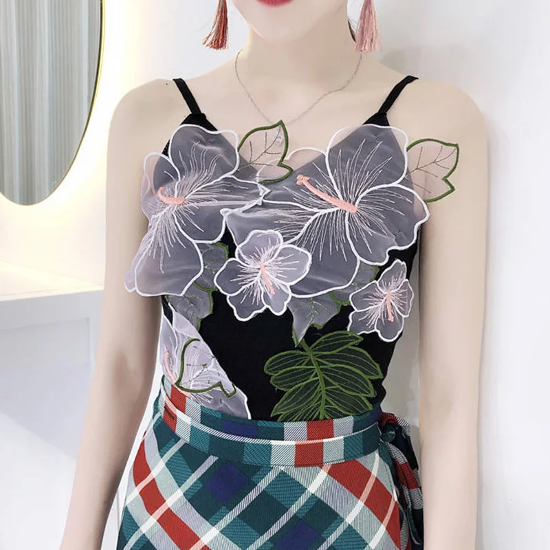 Майка женская летняя с лепестками лотоса повседневный укороченный топ пикантная