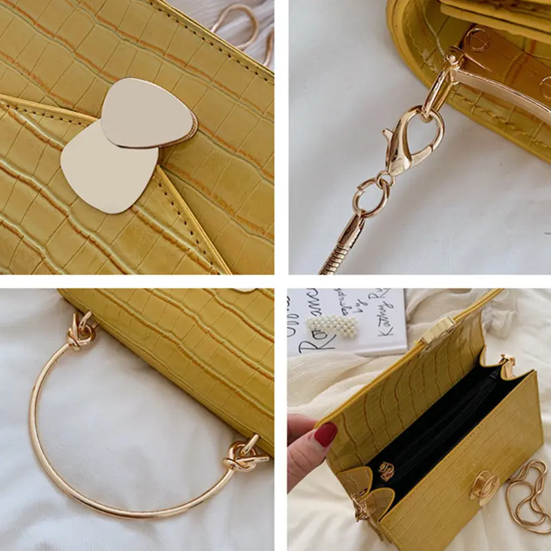 Винтажные женские сумки через плечо с каменным узором и золотой цепочкой модные