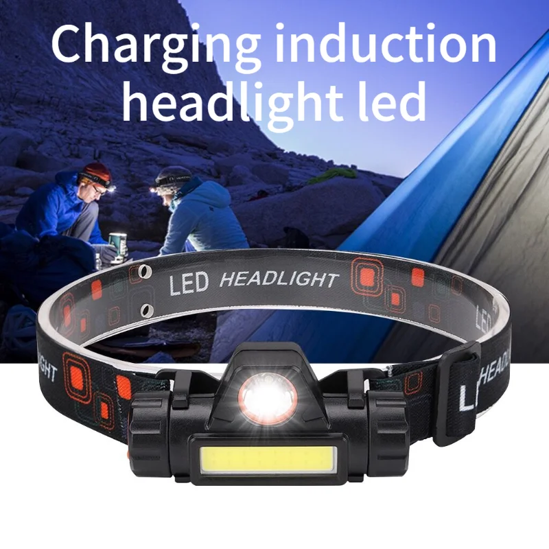 

Головной фонарь с датчиком яркости Q5, Головной фонарь, Головной фонарь, водонепроницаемый, 100 лм, монолитный блок светодиодов, встроенный Usb ...