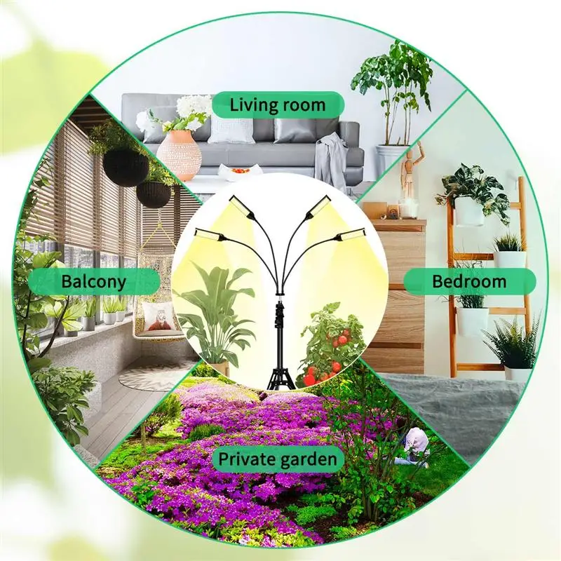 

Full Spectrum Phyto Lamp Grow Lights With Tripod Plant Light For Indoor Vegetable Flower Seedling With Power Adapter