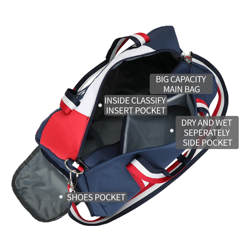 New Men Gym Bags For Fitness Training Outdoor Travel Sport Bag Shoes Pocket Multifunction Dry Wet Separation Overnight Suitcase