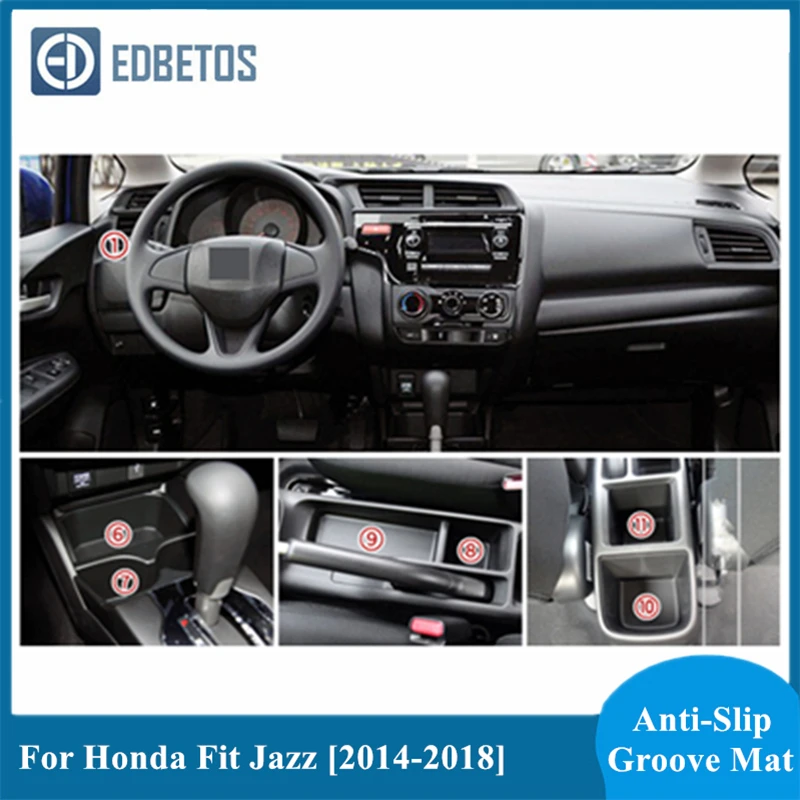 Для Honda Fit Jazz 2014 2015 2016 2017 2018 автомобиля затворный слот Нескользящая чашка Pad дверь