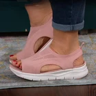 2021 женские сандалии, сетчатые повседневные туфли на танкетке, однотонные, на платформе, без шнуровки, женские сандалии, мягкая толстая подошва