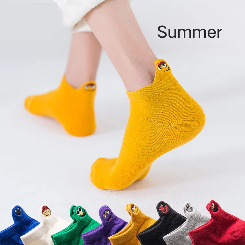 Женские носки летние тонкие хлопковые с рисунком вечерние для всей семьи новые