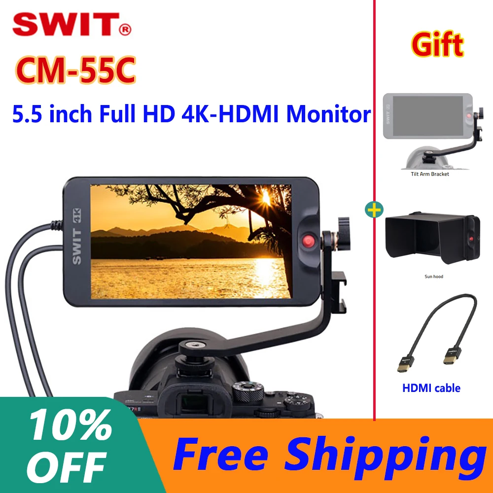 Покрытия CM-55C 5 дюймов Full HD 4K-HDMI кабель-компании ЖК-дисплей монитор 1920 FHD 1 4 (4K30p) Вход