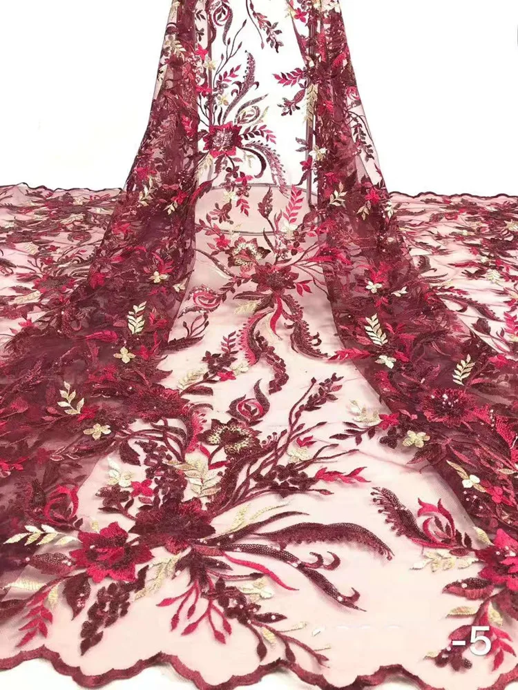 

Изысканная вышивка + вышивка пайетками, французская сетчатая пряжа, африканская кружевная ткань, вышивка, нигерийское кружево-высококачест...