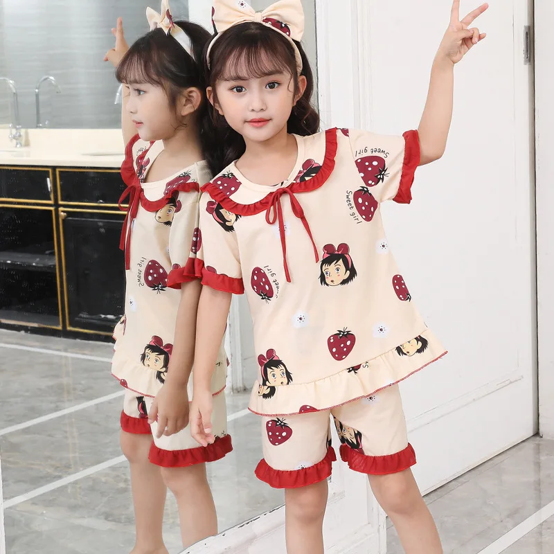 

Children's Pajamas For Girls Clothes Cartoon Pyjamas Kids Sleepwear Princess Nightwear Suit Cotton Baby Pajamas Set