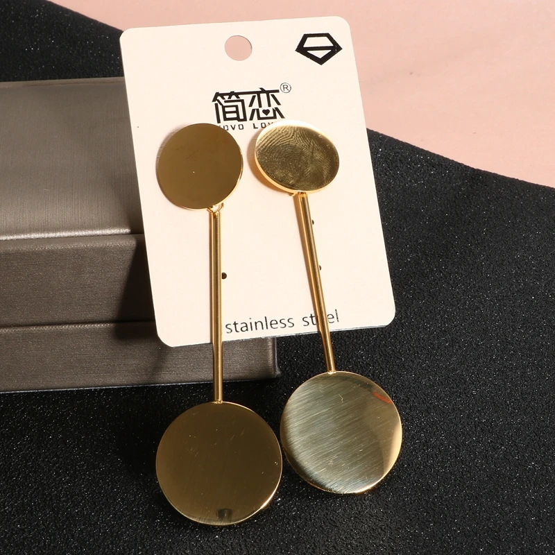 Классический круглый Блестки нержавеющая повседневные серьги OL oorbellen новые