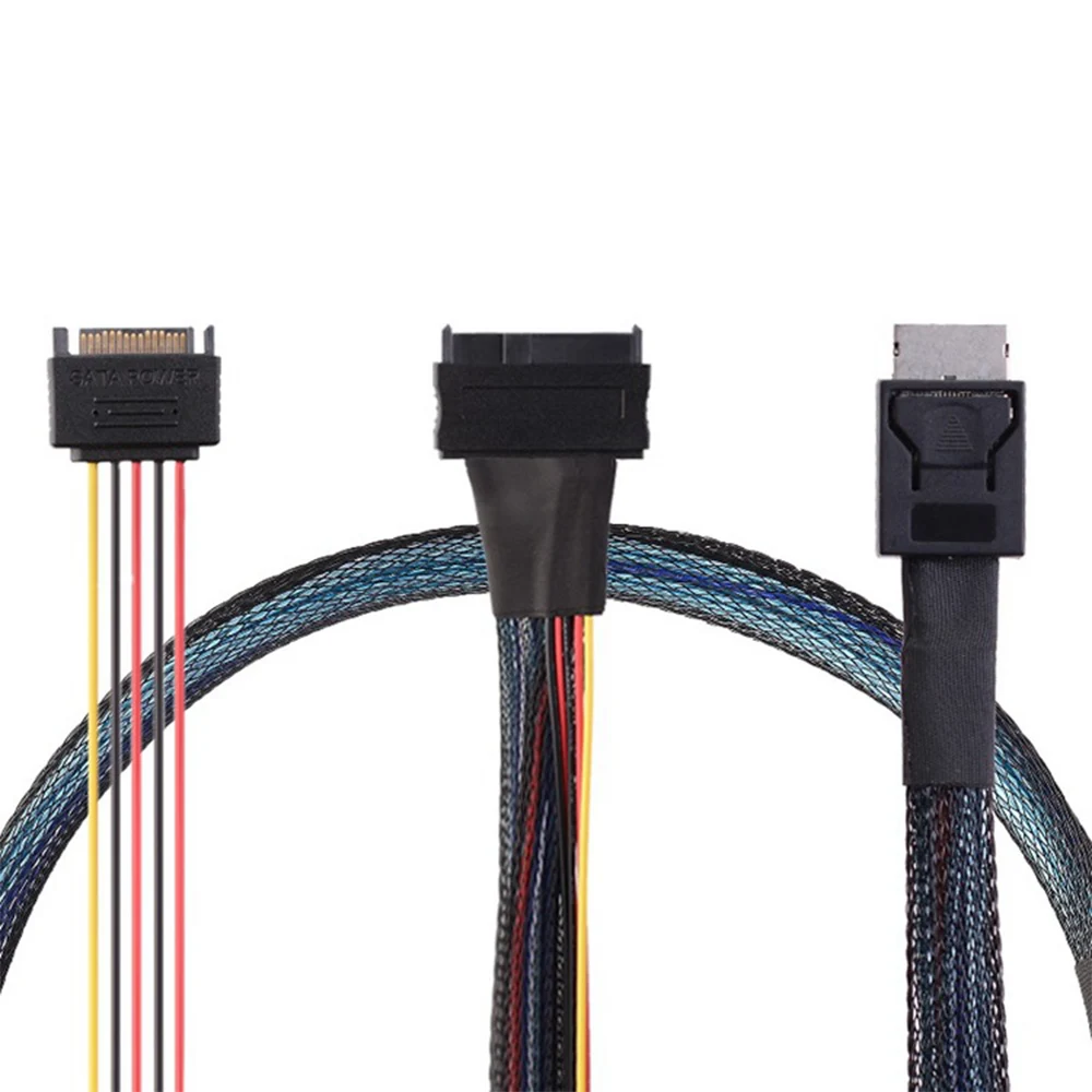 

SFF8611 38Pin to U.2 SAS SFF-8639+15Pin SATA Connector Cable Power Cord Server Data Connect Cable for PC Desktop