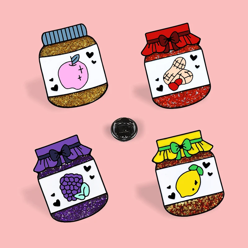 Новый 4 шт./компл. милые бутылки фруктового сока брошь мультфильм металлический