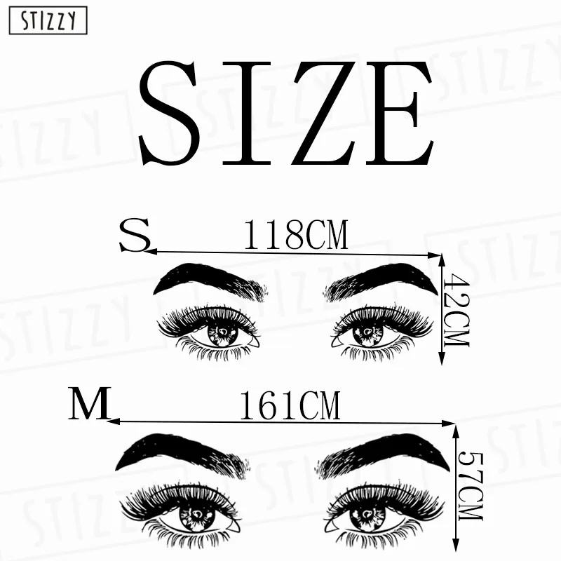 STIZZY Наклейка на стену женский Салон стикер девушка косметические ресницы плакат