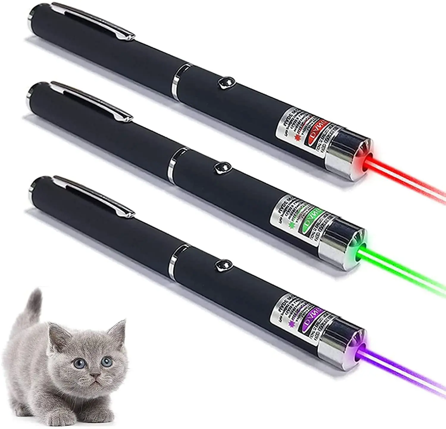 

3 Pack Laser Pointer for Cats Dogs Pet Interactive Toys Cat Chase Exercise for Indoor Green Lazer Pointer Presentation Remotes