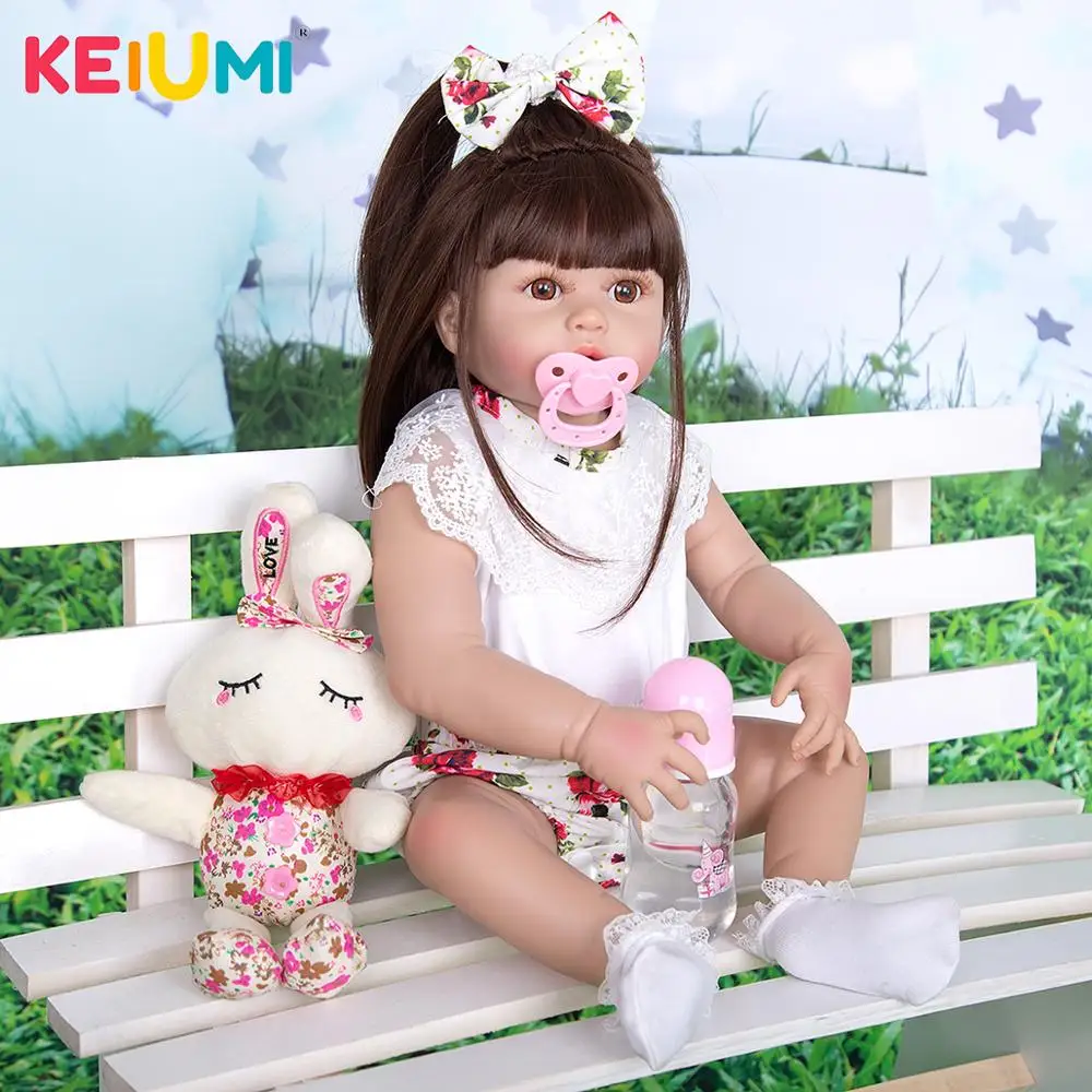 

Реалистичная кукла новорожденный KEIUMI 23 дюйма, коллекция кукол-младенцев, полностью Силиконовое тело, детские игрушки Новорожденные, подарки на день рождения
