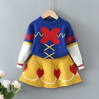 girls winter clothes 2022 knitted love sweater two piece 3 7 years autumn kids girl clothing set fashion princess clothes