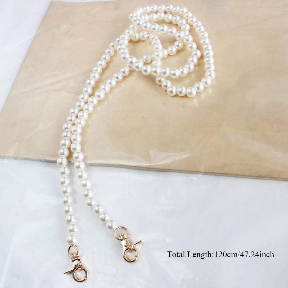 

NEW Brand Pearl Strap For Bags Handbag Accessories Purse Belt Handles Cute Bead Chain Tote Women Parts Clasp Handle Chain