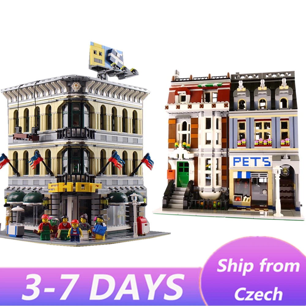Lepinblocks 15003 15002 15005 15009 создатель Street City classic 10224 10218 10211 дом конструкторных блоков, Детские кубики, Рождественский подарок