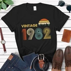 Винтажная Футболка 1982, рубашка в стиле ретро с идеей подарка на 40-летний день рождения, для мужчин и женщин, для папы, дедушки, мамы, бабушки, мужской, женский