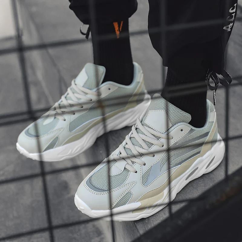 

Casual Shoes For Men Men Leisure Shoes Solid White Fashion Knitting Casual Man Male Sneakers Men's Summer Sport Mens Causal