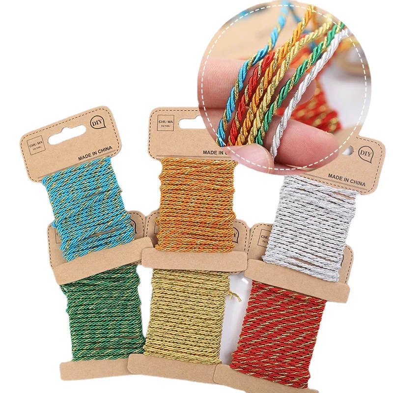 3m 1.5mm Wide Colourful Bakers Twine Rope 1.5mm Cotton Packing String for Tying Cake and Pastry Boxes, Crafts & Gift Wrapping