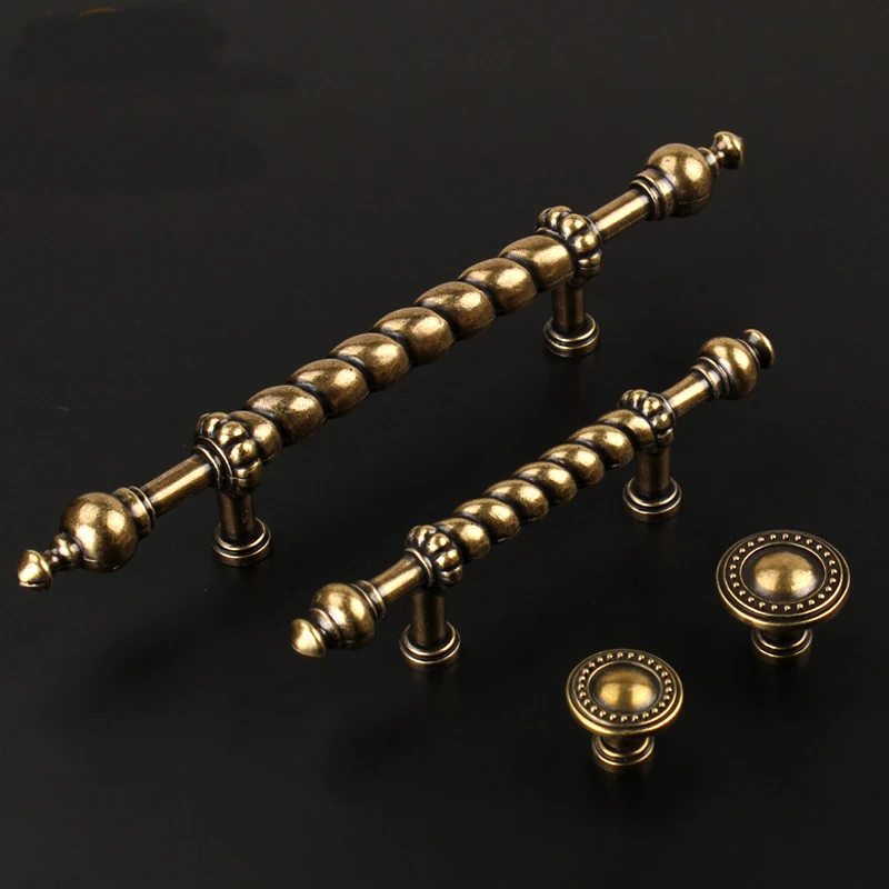 Полая дверная ручка для шкафа в классическом стиле из бронзы античном |