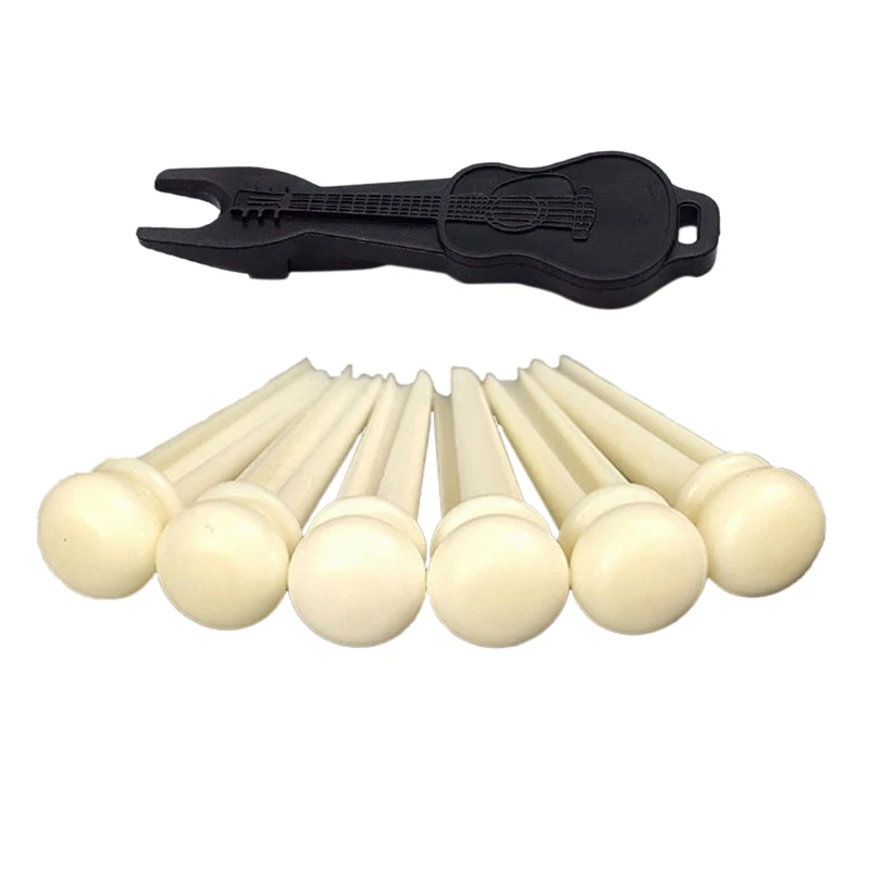 

1Set of Acoustic Guitar Bridge Pins & Saddle & Bone Saddle Nut Replacements Set