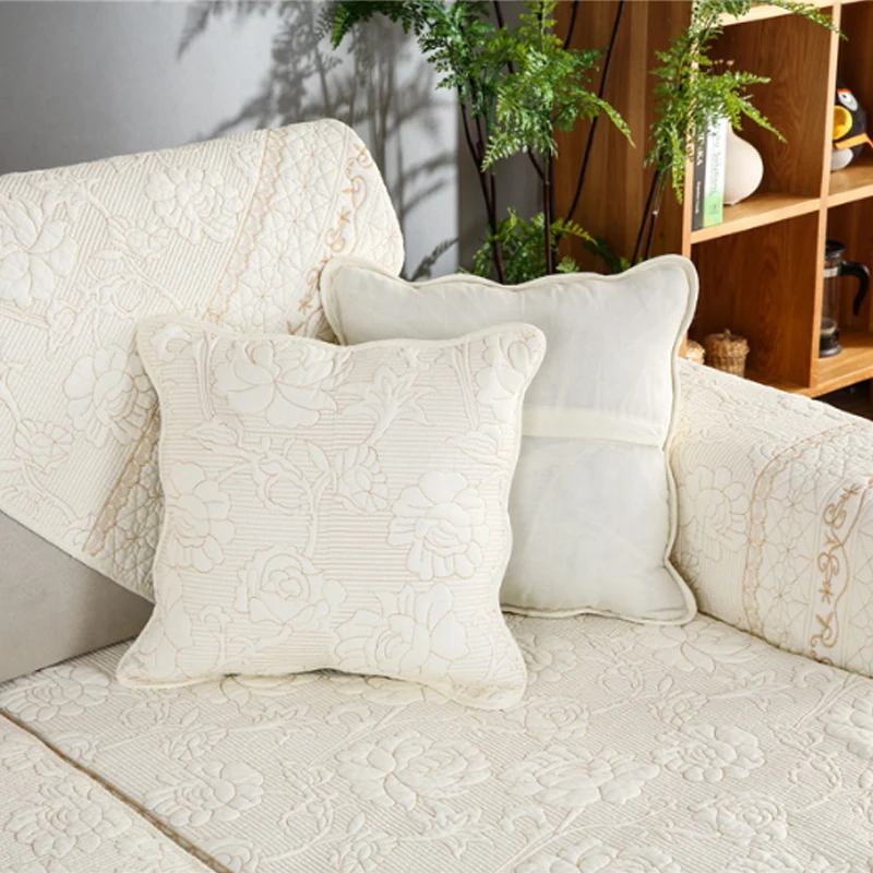 100% хлопок чехол для дивана белого цвета наволочка с вышитым цветком полотенце