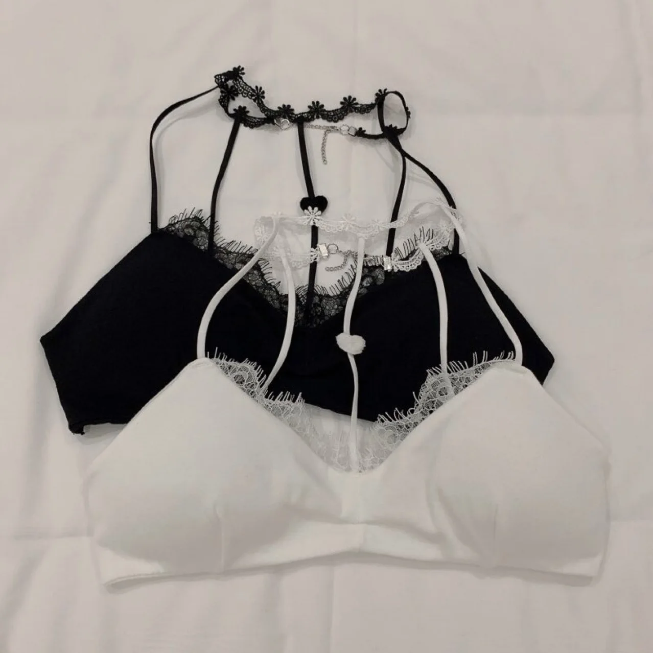 Кружевное нижнее белье с лямкой на шее для женщин Привлекательный бюстгальтер