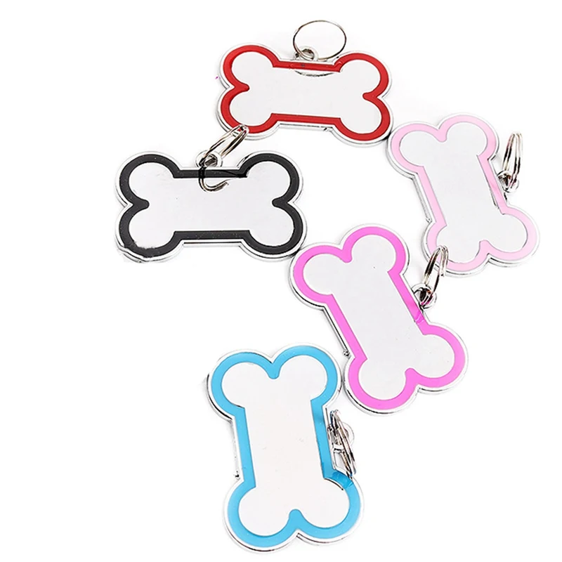 Многоцветный брелок в виде собачьей кости бирка с гравировкой имя питомца