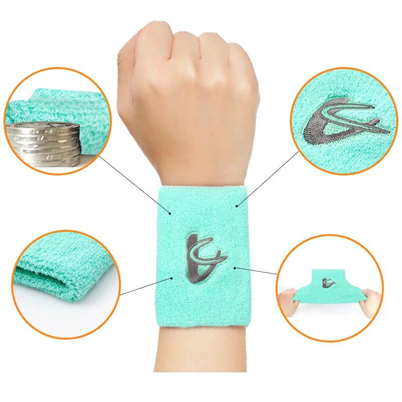 Спортивные браслеты для детей и взрослых Хлопковое полотенце впитывающие пот высокоэластичные