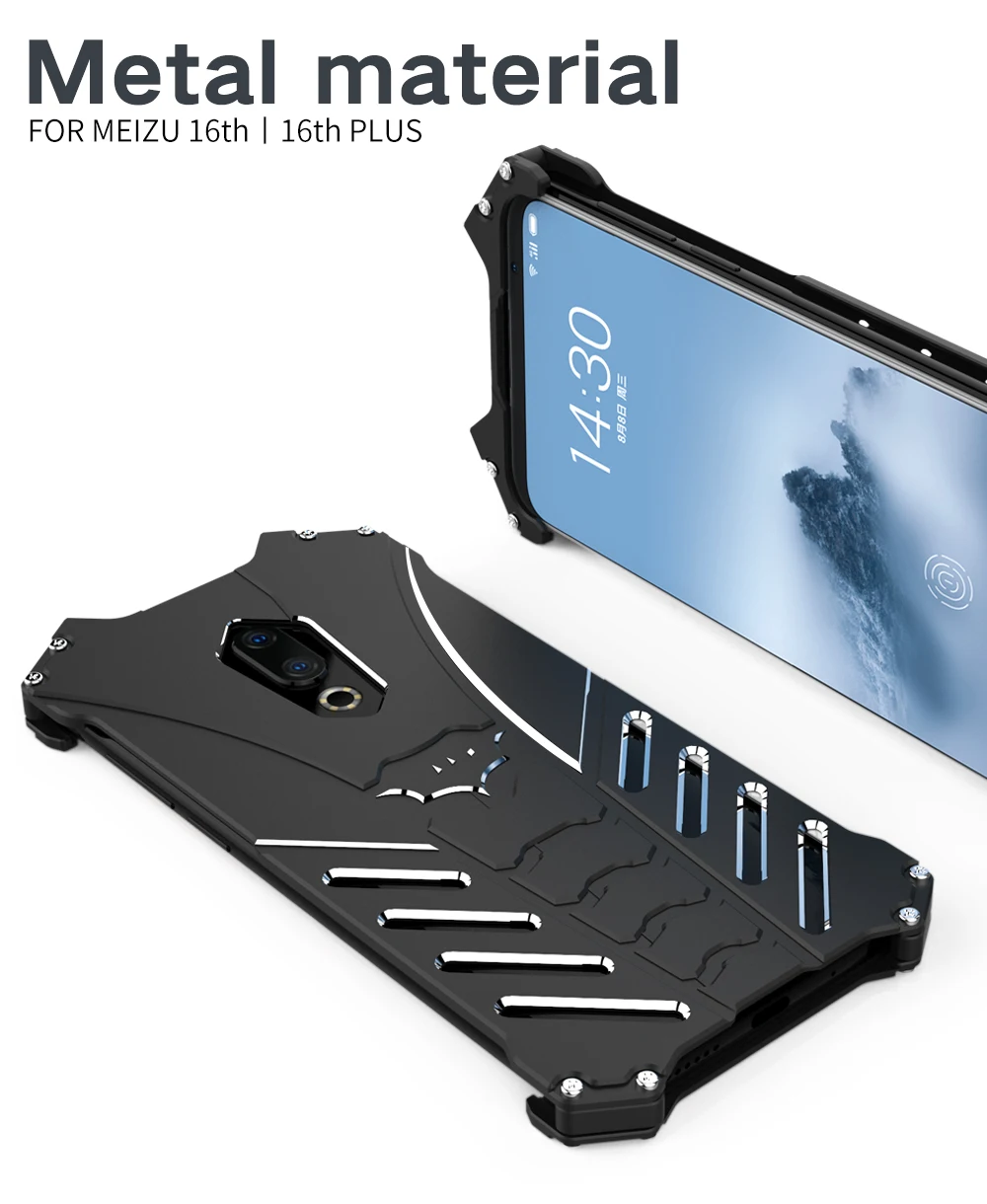 R-just Metal чехол для телефона Meizu 16S Mx6 Pro 6 7 15 Plus сверхпрочные защитные чехлы |