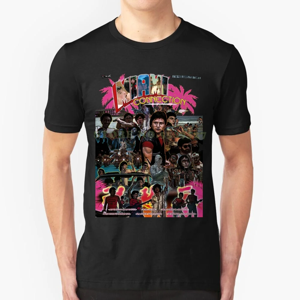 

Miami Connection Graphic Custom Funny Hot Sale Tshirt Miami Connection Affiche Cinema Film Movie Retro Neon Palmtree Beach Sun