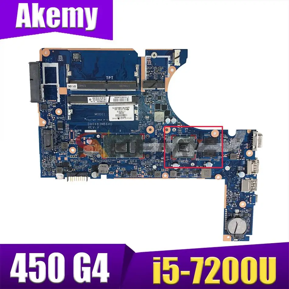 

Материнская плата для ноутбука HP 450 G4 с процессором I5-7200U DDR4 930MX 2 Гб 907714-601 DA0X83MB6H0 100% рабочий