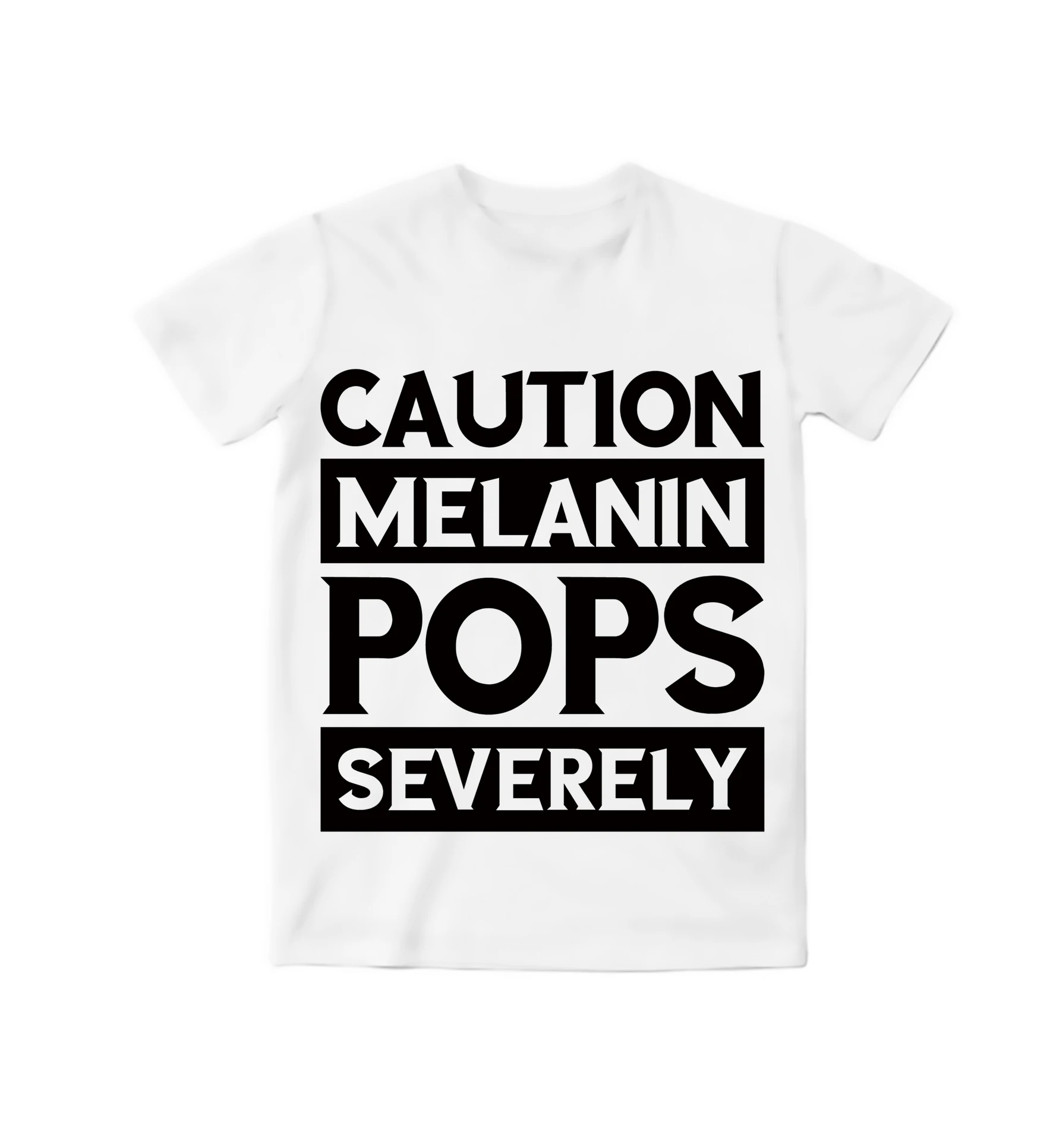 

REAL American US SIZE Caution - Melanin Pops Severly - Melanin Queen Sublimation Printing Plus Size 3XL 4XL 5XL 6XL Top T-Shirt